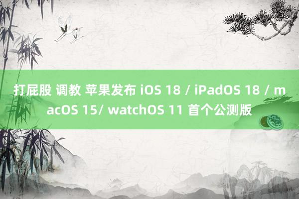 打屁股 调教 苹果发布 iOS 18 / iPadOS 18 / macOS 15/ watchOS 11 首个公测版