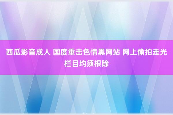 西瓜影音成人 国度重击色情黑网站 网上偷拍走光栏目均须根除