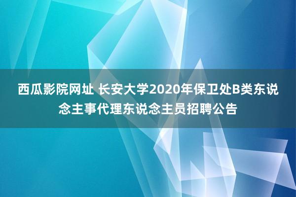 西瓜影院网址 长安大学2020年保卫处B类东说念主事代理东说念主员招聘公告