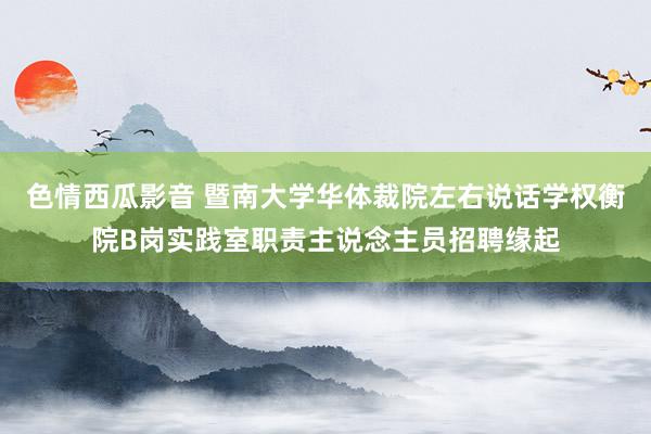 色情西瓜影音 暨南大学华体裁院左右说话学权衡院B岗实践室职责主说念主员招聘缘起